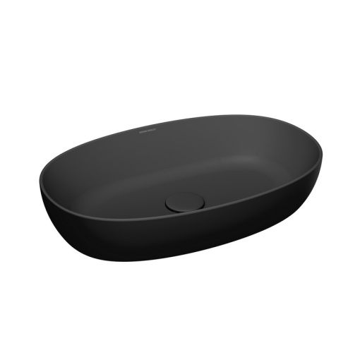 PLR.NN.wb.60/BLK.M Раковина Plaza/Плаза 60х38 см накладная без отвер. под смеситель с дон.клапаном, черная КЕРАМА МАРАЦЦИ фото PLR.NN.wb.60/BLK.M Раковина Plaza/Плаза 60х38 см накладная без отвер. под смеситель с дон.клапаном, черная КЕРАМА МАРАЦЦИ