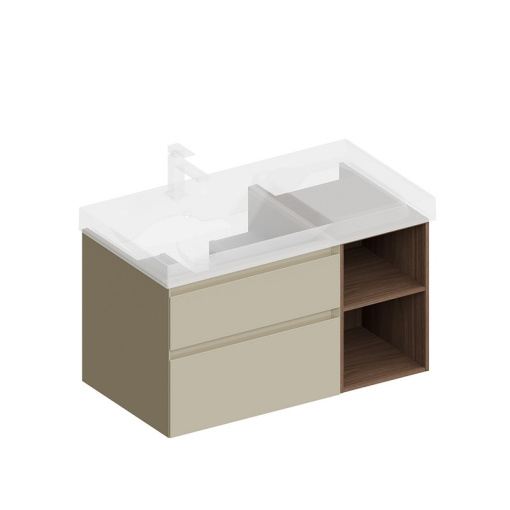 CUB.90.2Lh/LIM.N Тумба Cubo/Кубо левая подвесная с ящиками 90, лимо матовая- структ.орех КЕРАМА МАРАЦЦИ фото CUB.90.2Lh/LIM.N Тумба Cubo/Кубо левая подвесная с ящиками 90, лимо матовая- структ.орех КЕРАМА МАРАЦЦИ