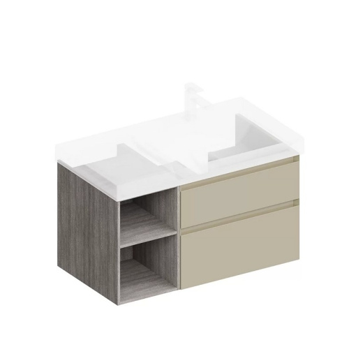 CUB.90Rh/LIM Тумба Cubo/Кубо правая подвесная с ящиками 90, лимо матовая-древесная КЕРАМА МАРАЦЦИ фото CUB.90Rh/LIM Тумба Cubo/Кубо правая подвесная с ящиками 90, лимо матовая-древесная КЕРАМА МАРАЦЦИ
