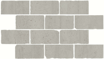 фото BR032 Сан-Марко мозаичный серый светлый матовый обрезной 46,5x26,5x0,9 бордюр КЕРАМА МАРАЦЦИ