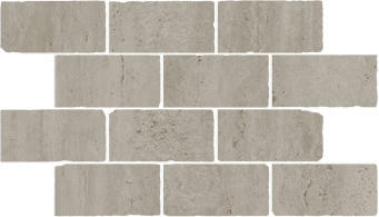 фото BR033 Сан-Марко мозаичный серый матовый обрезной 46,5x26,5x0,9 бордюр КЕРАМА МАРАЦЦИ