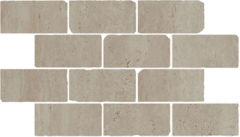 фото BR034 Сан-Марко мозаичный бежевый матовый обрезной 46,5x26,5x0,9 бордюр КЕРАМА МАРАЦЦИ
