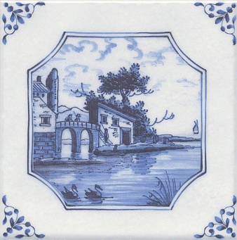 фото 5220/3F Английский Делфт Замок декор КЕРАМА МАРАЦЦИ