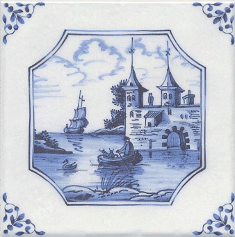 фото 5221/3F Английский Делфт Крепость декор КЕРАМА МАРАЦЦИ