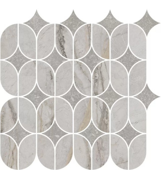 фото KMD2HID004BR Ифран наборный серый светлый глянцевый обрезной 30x32,5x0,9 декор КЕРАМА МАРАЦЦИ