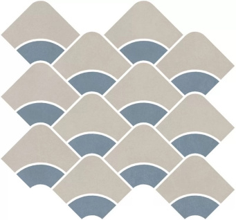 фото KMD2HID005BR Таделакт наборный серый светлый, синий светлый матовый обрезной 30x28x0,9 декор КЕРАМА МАРАЦЦИ
