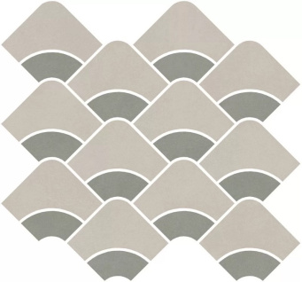 фото KMD2HID006BR Таделакт наборный серый светлый, зелёный светлый матовый обрезной 30x28x0,9 декор КЕРАМА МАРАЦЦИ