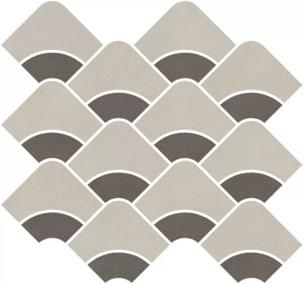 фото KMD2HID008BR Таделакт наборный серый светлый, коричневый матовый обрезной 30x28x0,9 декор КЕРАМА МАРАЦЦИ