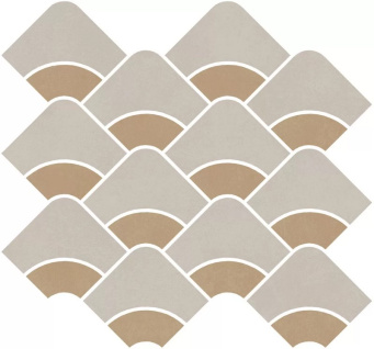 фото KMD2HID009BR Таделакт наборный серый светлый, жёлтый матовый обрезной 30x28x0,9 декор КЕРАМА МАРАЦЦИ