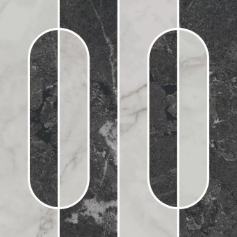 фото KMD2HID013GR Тубкаль наборный матовый обрезной 30x30x0,9 декор КЕРАМА МАРАЦЦИ