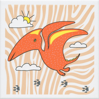 фото OP/A229/5009 Динозаврики 4 матовый 20*20 декор КЕРАМА МАРАЦЦИ