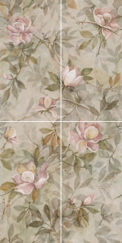 фото VT/A413/4x/11037R Панно Магнолия 1 матовый 60х120 из 4 частей (30х60) КЕРАМА МАРАЦЦИ