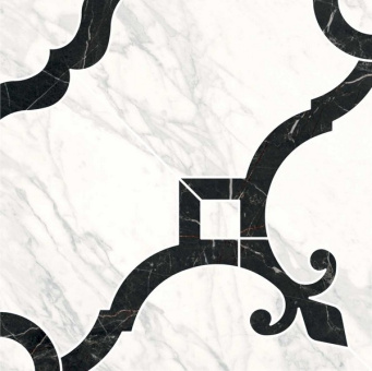 фото ID88T Фрагонар наборный белый 1/4 розона 30x30x0,9 декор КЕРАМА МАРАЦЦИ