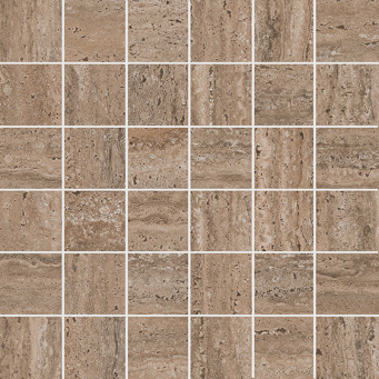 фото KMD2MSA019GR Про Травертин мозаичный коричневый светлый матовый обрезной 30x30x0,9 керамогранит КЕРАМА МАРАЦЦИ