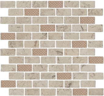 фото MBD015 Про Лаймстоун Антика 3 мозаичный бежевый матовый 32х30х0,9 декор (гранит) КЕРАМА МАРАЦЦИ