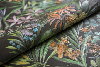 фото KM5905 Обои виниловые на флизелиновой основе Джангл, мотив, чёрный цветной КЕРАМА МАРАЦЦИ КЕРАМА МАРАЦЦИ