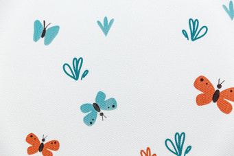 фото KM7807 Обои виниловые на флизелиновой основе Уик-энд мотив, оранжево-синий бабочки KЕРАМА МАРАЦЦИ КЕРАМА МАРАЦЦИ