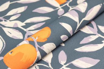 фото KM8503 Обои виниловые на флизелиновой основе Шафран мотив, синий, апельсины KЕРАМА МАРАЦЦИ КЕРАМА МАРАЦЦИ