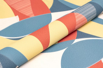 фото KM8507 Обои виниловые на флизелиновой основе Шафран мотив, разноцветный, синий KЕРАМА МАРАЦЦИ КЕРАМА МАРАЦЦИ