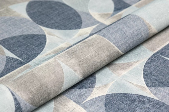 фото KM8511 Обои виниловые на флизелиновой основе Шафран мотив, синий, круги KЕРАМА МАРАЦЦИ КЕРАМА МАРАЦЦИ