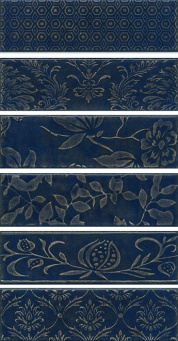 фото AD/B333/6x/2926 Панно Кампьелло синий из 6 частей 8,5х28,5 (размер каждой части) 51*28.5 КЕРАМА МАРАЦЦИ