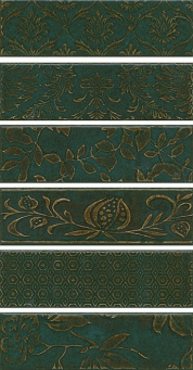 фото AD/E333/6x/2926 Панно Кампьелло зеленыйиз 6 частей 8,5х28,5 (размер каждой части) 51*28.5 КЕРАМА МАРАЦЦИ