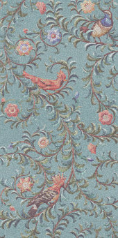 фото KMP2STA004BR3X Панно Райский сад бирюзовый матовый обрезной (из 3-х частей 60x119,5x0,9) 180x119,5x0,9 КЕРАМА МАРАЦЦИ