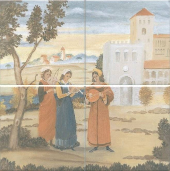 фото VB/A04/4x/17000 Панно Виченца, 4 части 15х15 (размер каждой части) 30*30 КЕРАМА МАРАЦЦИ