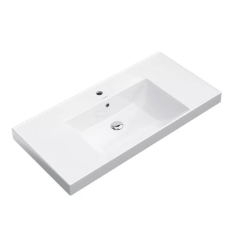 фото CU.wb.100 Раковина Cubo/Кубо подвесная/мебельная 100, белая глянцевая КЕРАМА МАРАЦЦИ