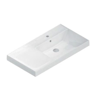 фото CU.wb.90Rh Раковина Cubo/Кубо правая подвесная/мебельная 90, белая глянцевая КЕРАМА МАРАЦЦИ