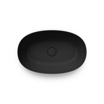 фото PLR.NN.wb.60/BLK.M Раковина Plaza/Плаза 60х38 см накладная без отвер. под смеситель с дон.клапаном, черная КЕРАМА МАРАЦЦИ