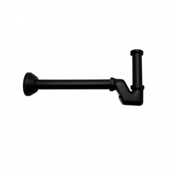 фото 212KM.01.093 Сифон для раковины с декоративной накладкой, матовый черный КЕРАМА МАРАЦЦИ