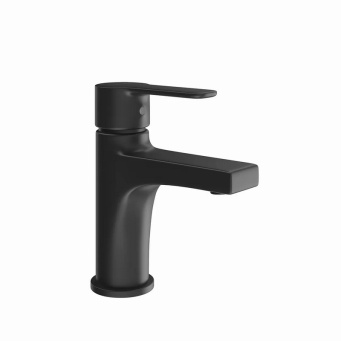 фото P4YO205ZNKM Смеситель Sonata/Соната для раковины без донного клапана, матовый черный КЕРАМА МАРАЦЦИ