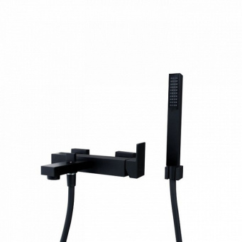 фото 66440CKM.01.093 Смеситель для ванны Futura/Футура настенный с душевой лейкой, матовый черный КЕРАМА МАРАЦЦИ