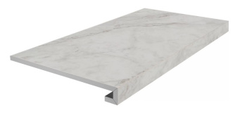 фото KM6060G0321RGCF Ступень фронтальная клееная Тубкаль белый матовый обрезной 33x60x0,9 КЕРАМА МАРАЦЦИ