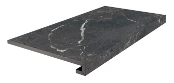 фото KM6060G0331RGCF Ступень фронтальная клееная Тубкаль чёрный матовый обрезной 33x60x0,9 КЕРАМА МАРАЦЦИ