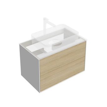 фото KMPMCb80MVc2 Тумба Plaza Modern/Плаза Модерн подвесная 80, push, 2 ящика, дуб виченца КЕРАМА МАРАЦЦИ