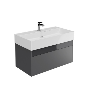 LOG.90.2/ST Тумба Logica/Лоджика подвесная 2 ящика 90 см, стальной серый КЕРАМА МАРАЦЦИ фото LOG.90.2/ST Тумба Logica/Лоджика подвесная 2 ящика 90 см, стальной серый КЕРАМА МАРАЦЦИ