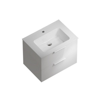 фото PI.F.65/WHT Тумба Piano Forte/Пиано Форте подвесная 65 см, 2 ящика, белый глянцевый КЕРАМА МАРАЦЦИ