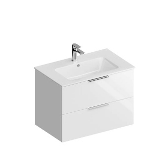 фото PI.F.75/WHT Тумба Piano Forte/Пиано Форте подвесная 75 см, 2 ящика, белый глянцевый КЕРАМА МАРАЦЦИ