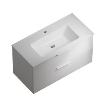 фото PI.F.95/WHT Тумба Piano Forte/Пиано Форте подвесная 95 см, 2 ящика, белый глянцевый КЕРАМА МАРАЦЦИ