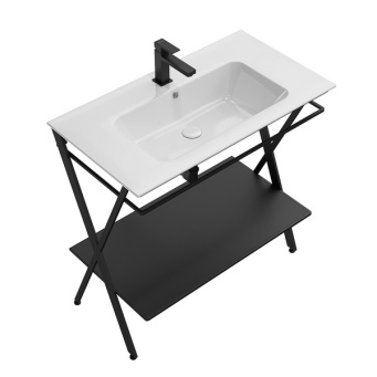 фото PIA.N.85/BLK Металлическая структура Piano Next/Пиано Некст напольная 85, черная матовая КЕРАМА МАРАЦЦИ