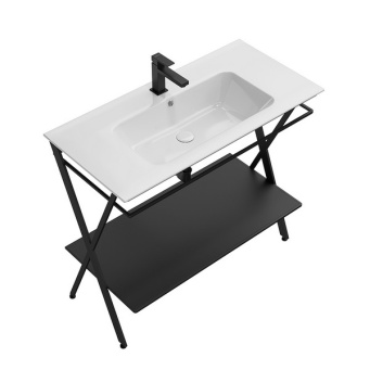 фото PIA.N.95/BLK Металлическая структура Piano Next/Пиано Некст напольная 95, черная матовая КЕРАМА МАРАЦЦИ