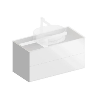 фото PLB.M.100.2/WHT.V Тумба Plaza Modern/Плаза Модерн подвесная 100, 2 ящика, белая глянцевая КЕРАМА МАРАЦЦИ