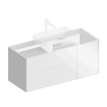 фото PLB.M.120.3/WHT.V Тумба Plaza Modern/Плаза Модерн подвесная 120, 3 ящика, белая глянцевая КЕРАМА МАРАЦЦИ
