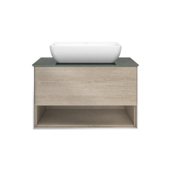 фото PLB.M.80.1/OAK.O Тумба Plaza Modern/Плаза Модерн подвесная 80 дуб орегон 1 ящик + полка КЕРАМА МАРАЦЦИ