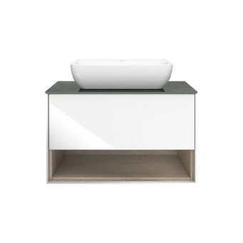 фото PLB.M.80.1/WHT Тумба Plaza Modern/Плаза Модерн подвесная 80 белый 1 ящик + полка КЕРАМА МАРАЦЦИ