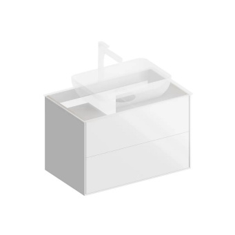 фото PLB.M.80.2/WHT.V Тумба Plaza Modern/Плаза Модерн подвесная 80, 2 ящика, белая глянцевая КЕРАМА МАРАЦЦИ