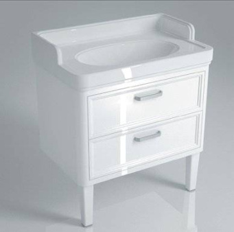 фото PO.80.2/WHT Тумба POMPEI под умывальник напольная 80 см, 2 ящика белый КЕРАМА МАРАЦЦИ