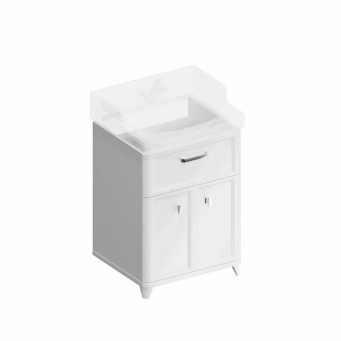 фото PO.M.60.1/WHT Тумба POMPEI напольная с ящиком и дверцами 60, белая глянцевая КЕРАМА МАРАЦЦИ